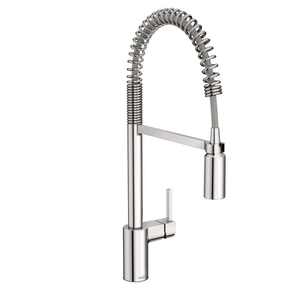 Moen Chrome Single Handle Pull Down Pre-Rinse Kitchen Faucet with Power Clean Technology 
