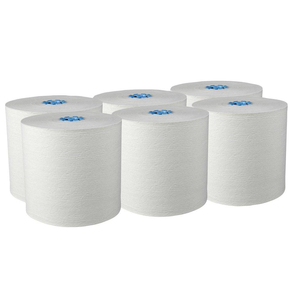 Kimberly Clark White Hard Roll Towel in White with Blue 