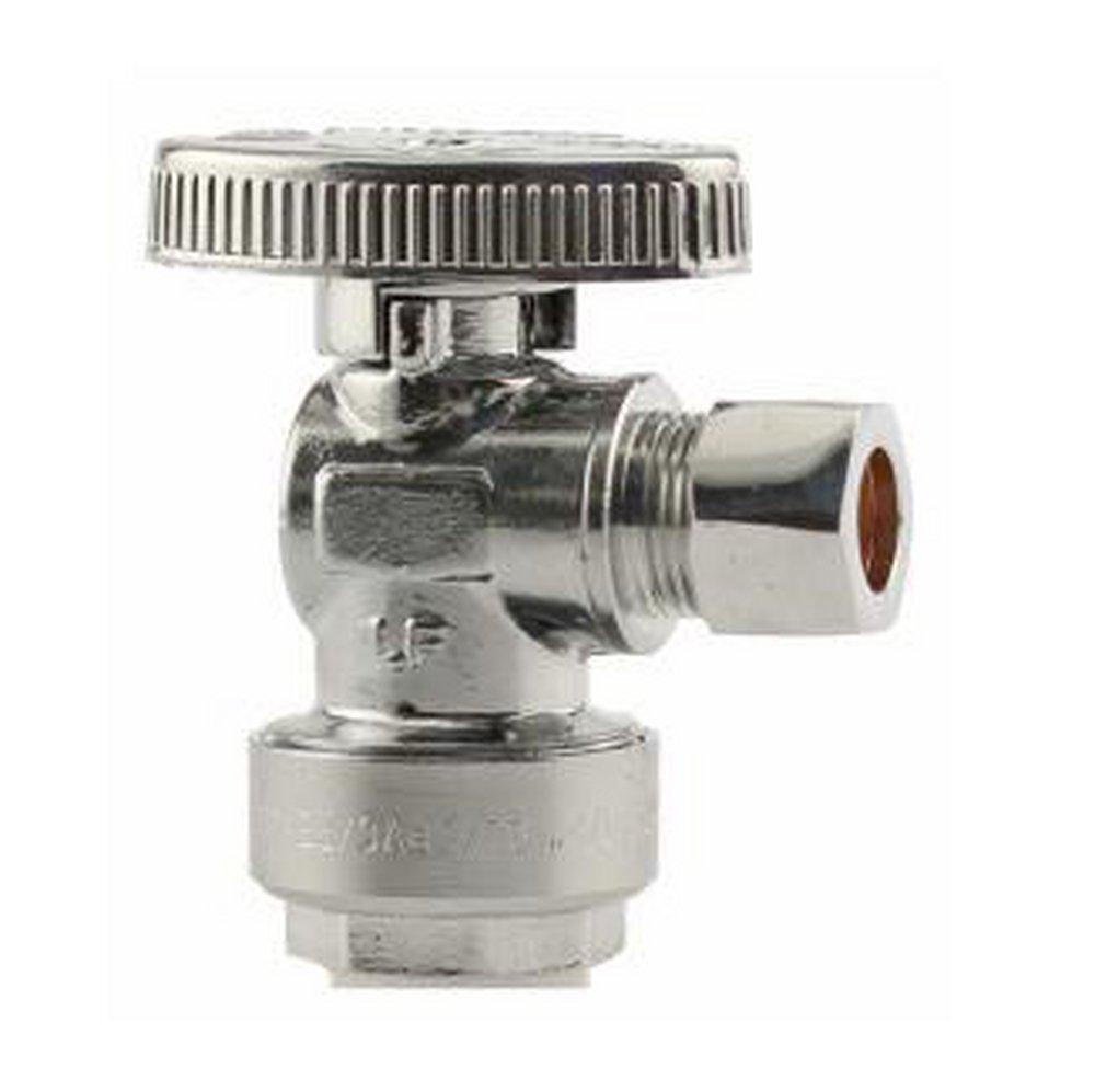 Boshart Industries Chrome Plated Push x Compression Oval Angle Supply Stop Valve in Chrome Plated 