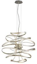 24 in. 12W 2-Light LED Pendant in Silver Leaf with Polished Stainless