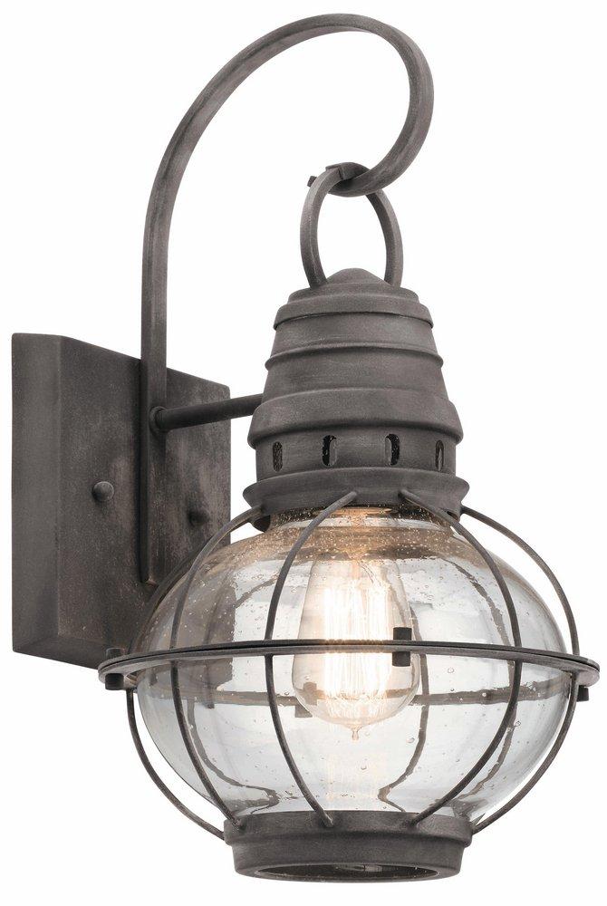 Weathered Zinc WEZI 1 100 Watts Medium Incandescent Lantern Wall Mount 