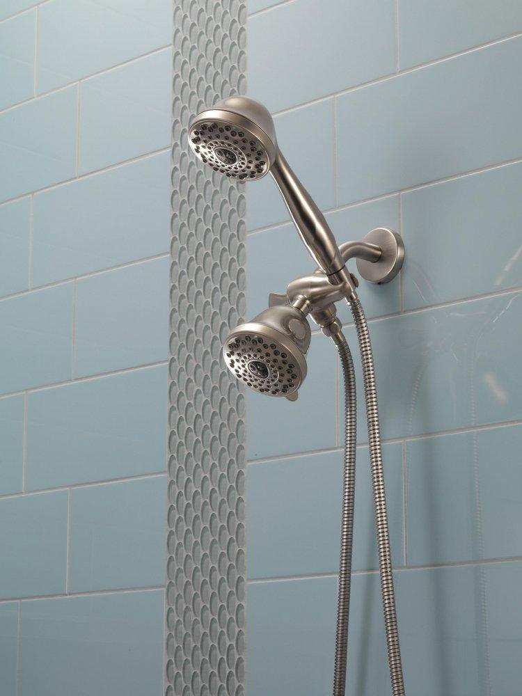 Delta Faucet Stainless Multi Function Full Body, Full Spray with Massage, Fast Massage, Soft Drench, Shampoo Rinsing, Pause and Soft Drench with Massage Showerhead 