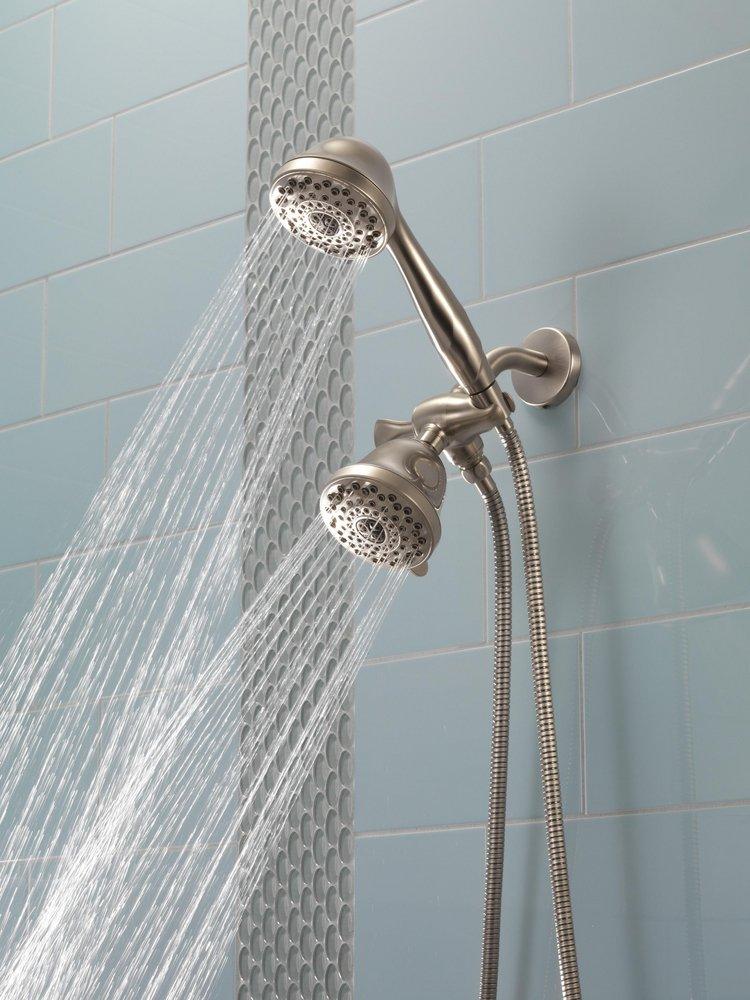 Delta Faucet Stainless Multi Function Full Body, Full Spray with Massage, Fast Massage, Soft Drench, Shampoo Rinsing, Pause and Soft Drench with Massage Showerhead 