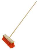 16 in. Heavy Duty Orange Sweeping Broom with Handle