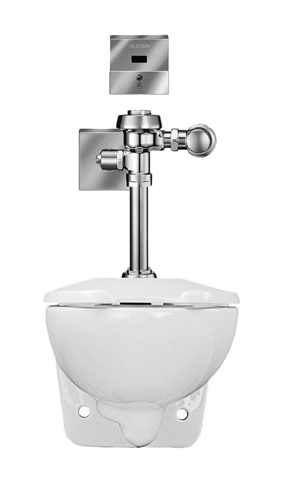 Sloan Valve White 1.28 gpf Elongated Wall Mount Toilet 