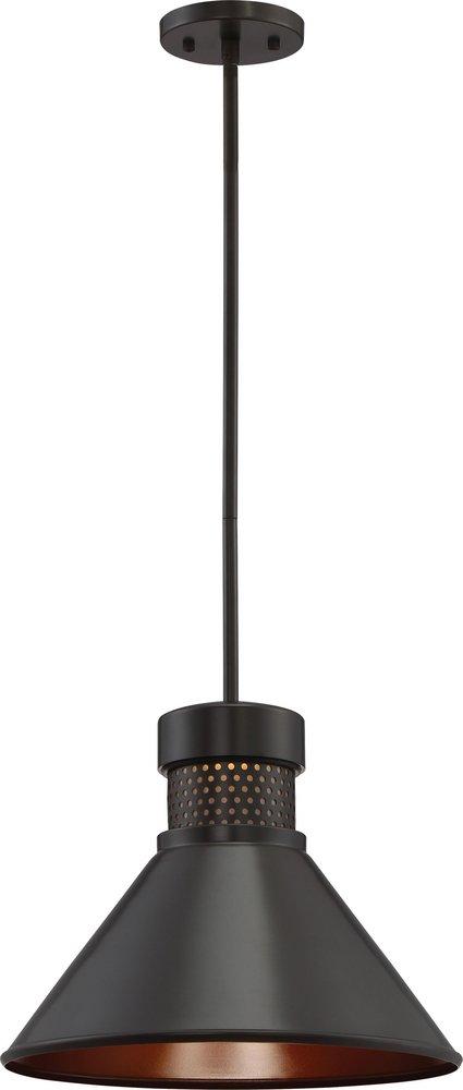 NUVO Dark Bronze/Copper 15W 1-Light Connector LED Pendant 