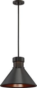 NUVO Dark Bronze/Copper 15W 1-Light Connector LED Pendant 