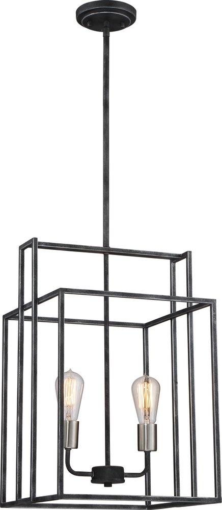 NUVO Iron Black/Brushed Nickel 60W Medium Pendant Light 