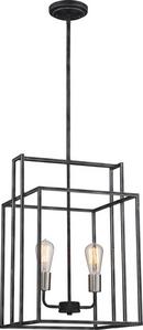 NUVO Iron Black/Brushed Nickel 60W Medium Pendant Light 