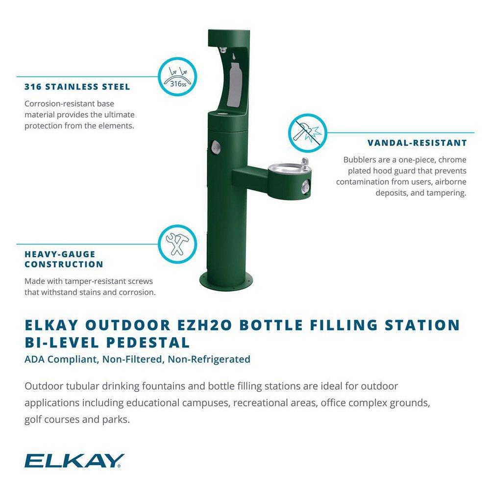 Elkay Grey Lead Law Compliant FM ADA DBL OUTDR BTL FILL & FTN 