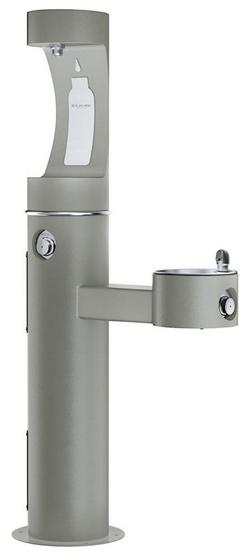 Outdoor Upper Bottle Filling Station Bi-Level Pedestal in Grey