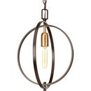 Progress Lighting Antique Bronze 17-1/4 in. 1-Light Sphere Mini Pendant 