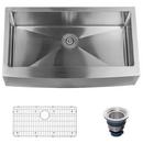 Miseno Stainless Steel 10 in. 16 ga 1-Bowl Farmhouse Kitchen Sink 