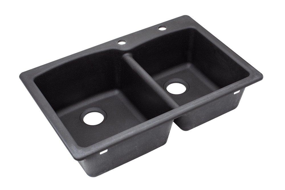 Franke Onyx 33 x 22 in. 1-Hole Composite Double Bowl Dual Mount Kitchen Sink 