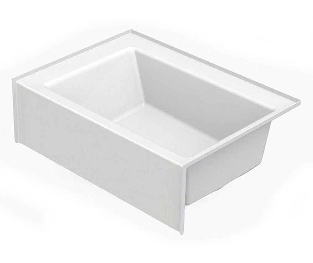 Aquatic White 60 x 42 in. Soaker Alcove Bathtub with Drain in White 