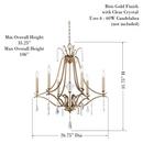 Minka Lavery Brio Gold 360W 6-Light Candelabra E-12 Chandelier 