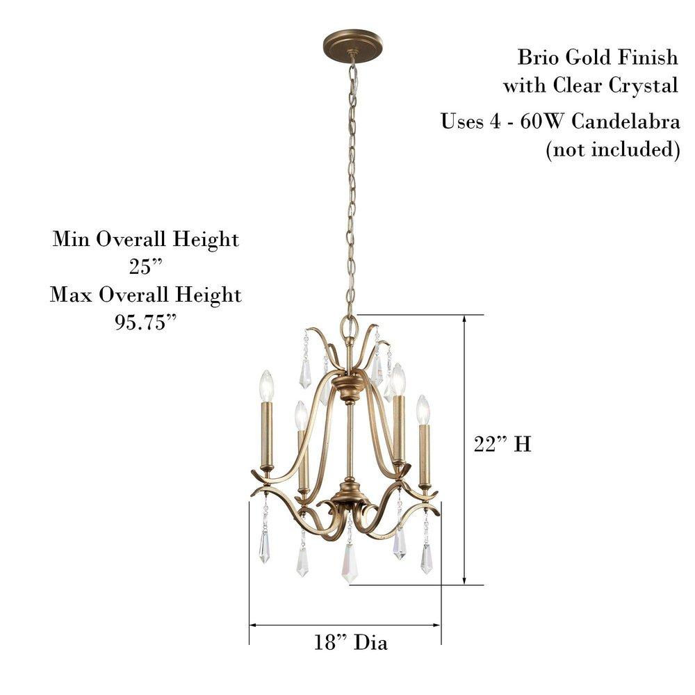 Minka Lavery Brio Gold 60W 4-Light Chandelier 