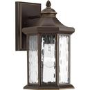 8-1/8 in. 100W 1-Light Outdoor Wall Sconce with Water Glass in Antique Bronze