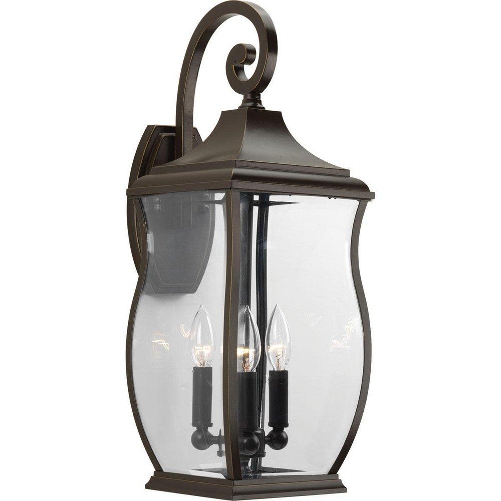 Progress Lighting Oil Rubbed Bronze 22 in. 3-Light Outdoor Wall Lantern 