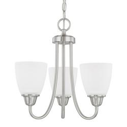 100W 3-Light Chandelier in Brushed Nickel