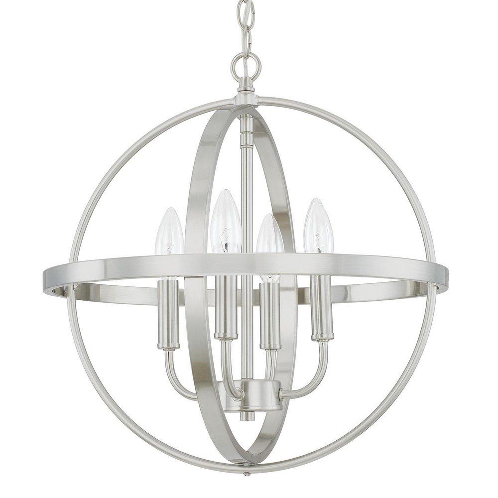 Capital Lighting Brushed Nickel 17-1/2 in. 4-Light Pendant 