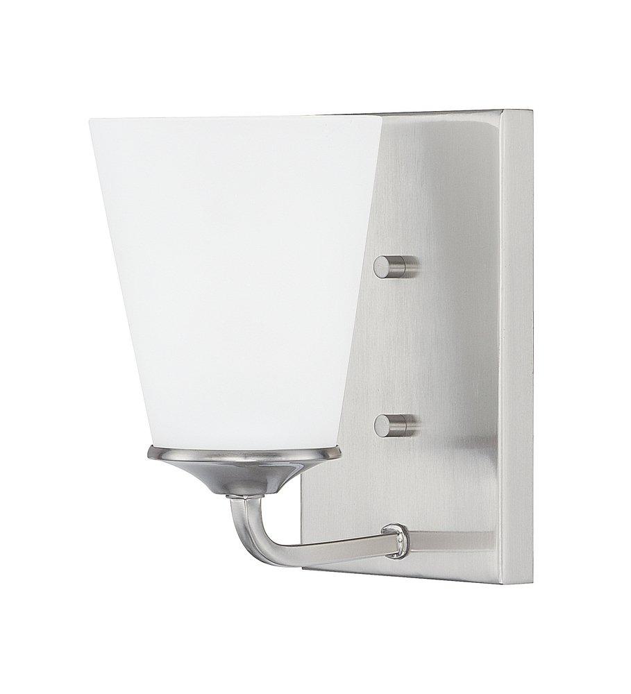 HomePlace by Capital Lighting Brushed Nickel 6-3/4 in. 100W 1-Light Medium E-26 Incandescent Wall Sconce 