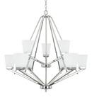 60W 9-Light Incandescent Medium E-26 A19 Chandelier in Polished Nickel