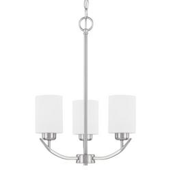 100W 3-Light Chandelier in Brushed Nickel