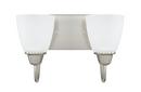 100W 2-Light Vanity with Acid Washed Glass in Brushed Nickel