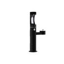 Elkay Black Bottle Filling Station with Bi-Level Pedestal Fountain with Upper Bottler Filler and Low Bubbler Station 