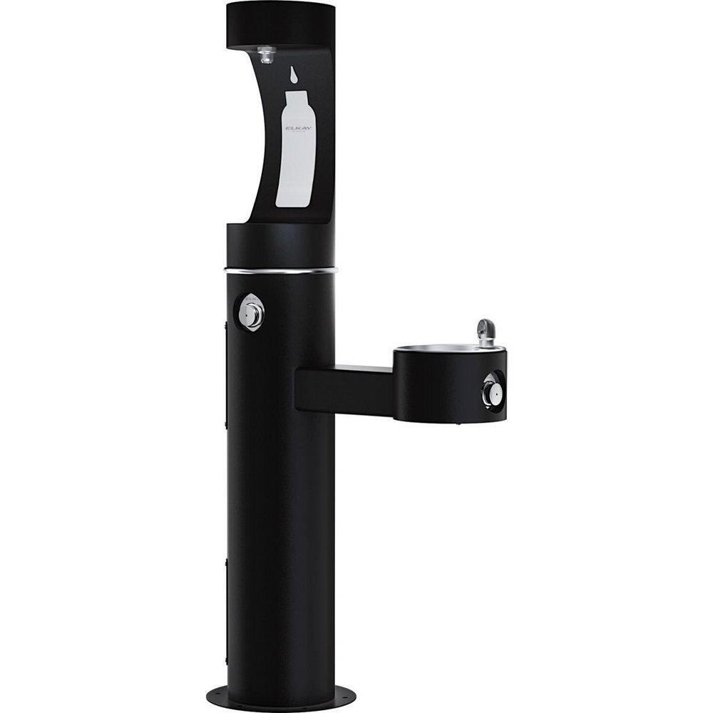 Elkay Black 64 in. Outdoor Bi-Level Bottle Filling Station 