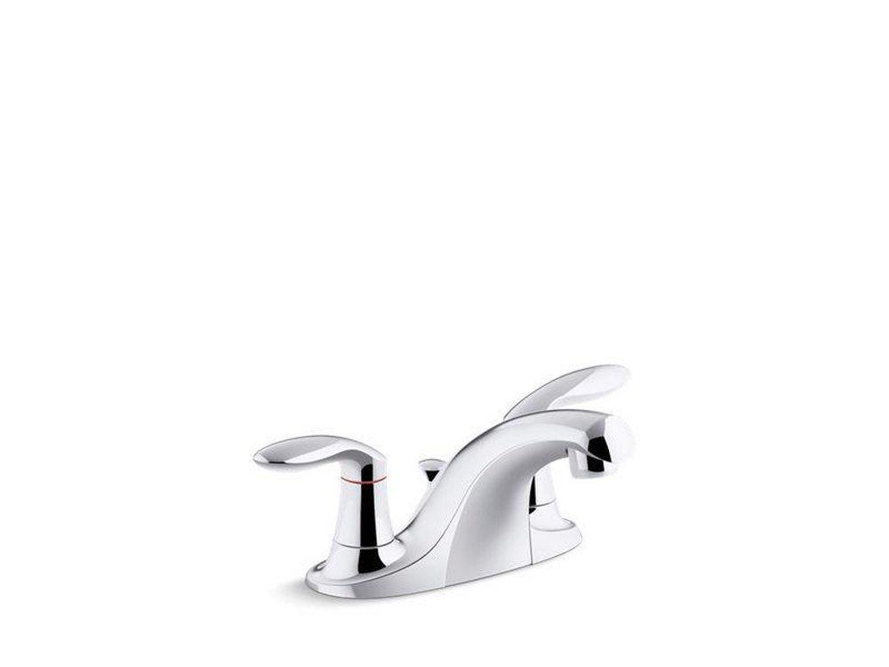 KOHLER Polished Chrome Two Handle Centerset Bathroom Sink Faucet 
