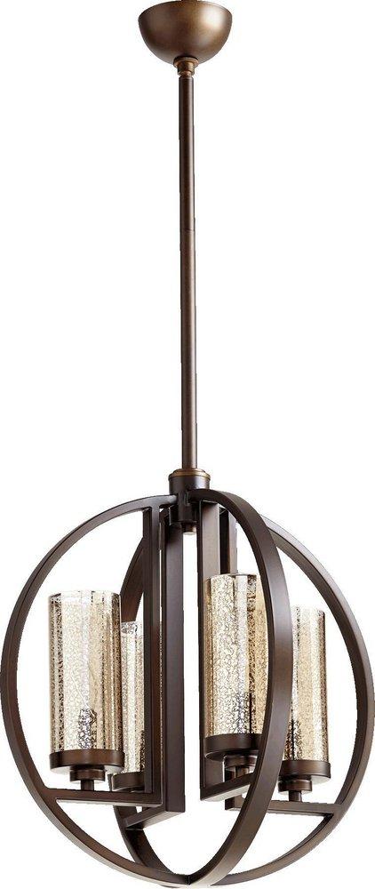Quorum International Oiled Bronze 20-1/4 x 19 in. 240W 4-Light Chandelier 