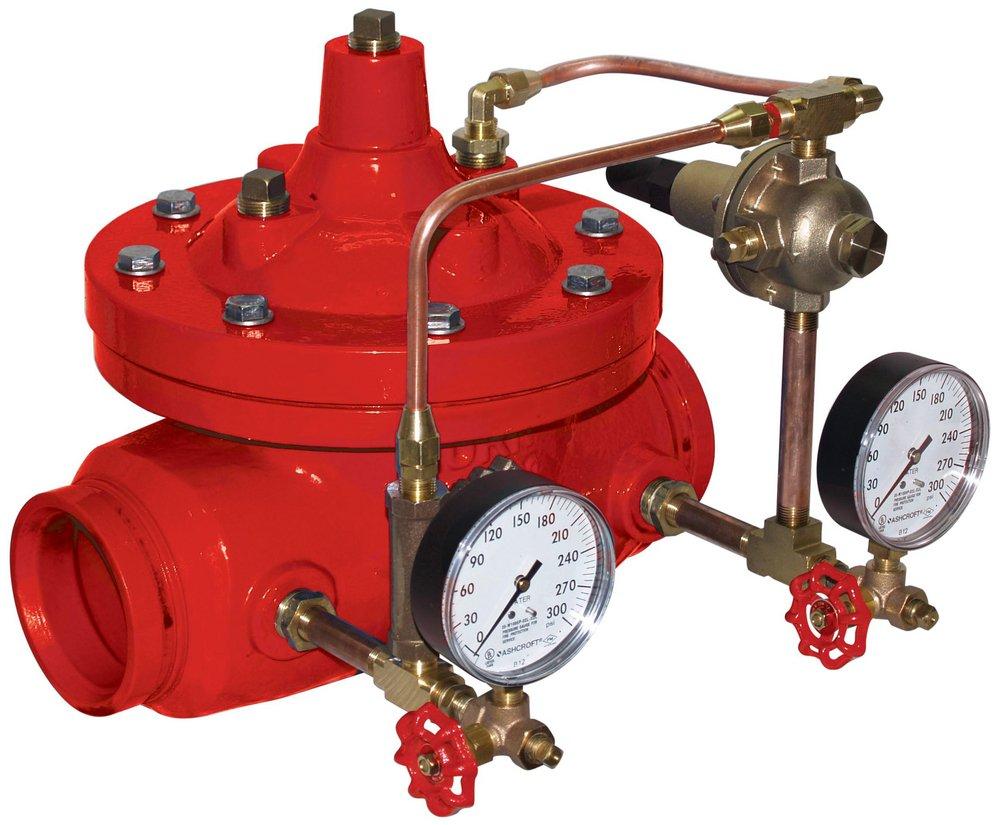 Zurn Wilkins Red 300# Ductile Iron Grooved Pressure Regulating Valve 