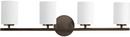 Progress Lighting Antique Bronze 100W 4-Light Vanity Fixture with Etched Painted White Inside Glass 