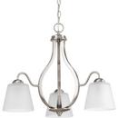 Progress Lighting Brushed Nickel 22 in. 100W 3-Light Medium E-26 Incandescent Chandelier 