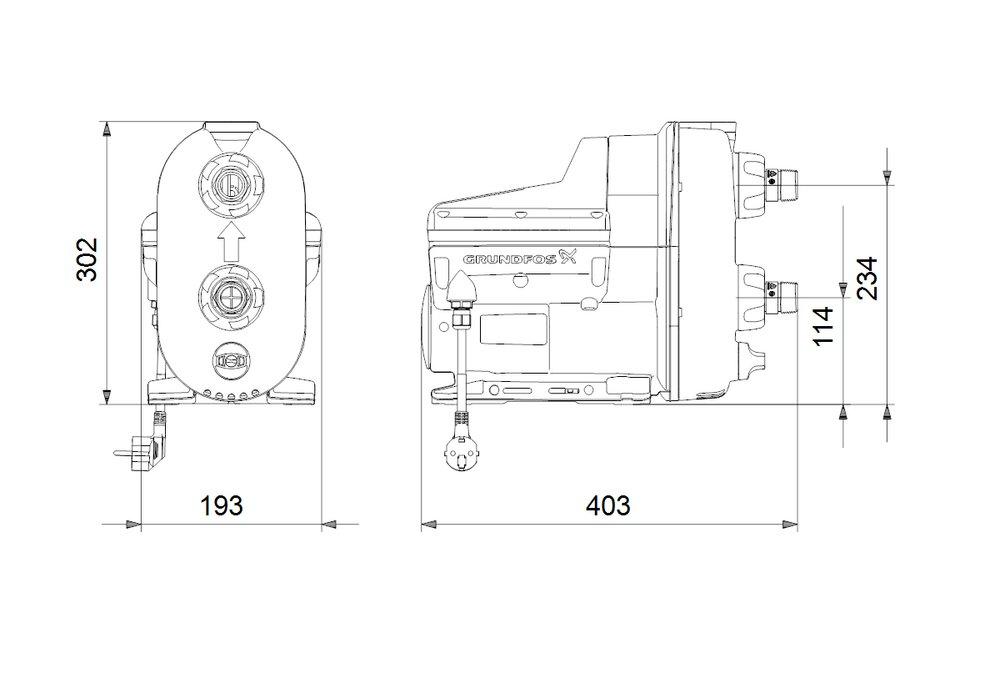 Grundfos Black Single Phase Booster Pump 