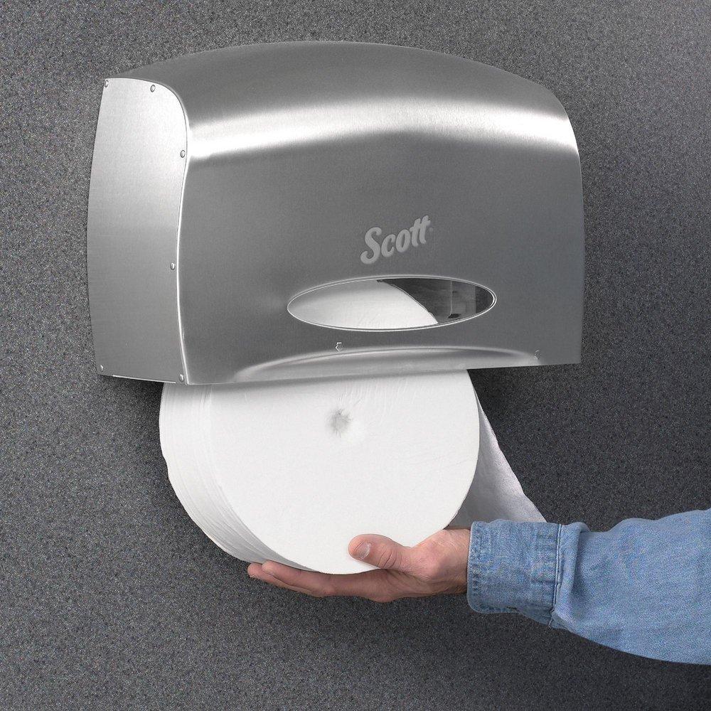 Scott® Stainless Steel Coreless Jumbo Roll Bathroom Tissue Dispenser 