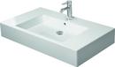 3-Hole Wall Mount Bathroom Sink with Rear Drain in White