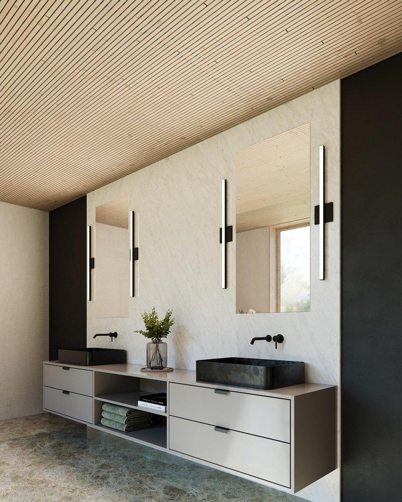 SONNEMAN Satin Black 21W Integrated LED Bath Bar 