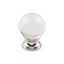 1-3/8 in. Clear Crystal Cabinet Knob in Polished Nickel