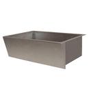 33 x 22 in. No Hole Copper Single Bowl Apron Front Kitchen Sink in Brushed Nickel