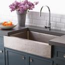 Native Trails Brushed Nickel 33 x 22 in. Copper Single Bowl Farmhouse Kitchen Sink 