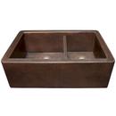 Native Trails Antique Copper 33 x 22 in. Copper Double Bowl Farmhouse Kitchen Sink 