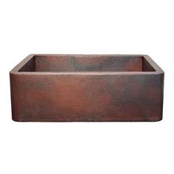 30 in. Undermount Farmhouse Copper Single Bowl Kitchen Sink in Antique Copper