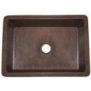 30 x 18-1/2 in. No Hole Copper Single Bowl Undermount Kitchen Sink in Antique Copper
