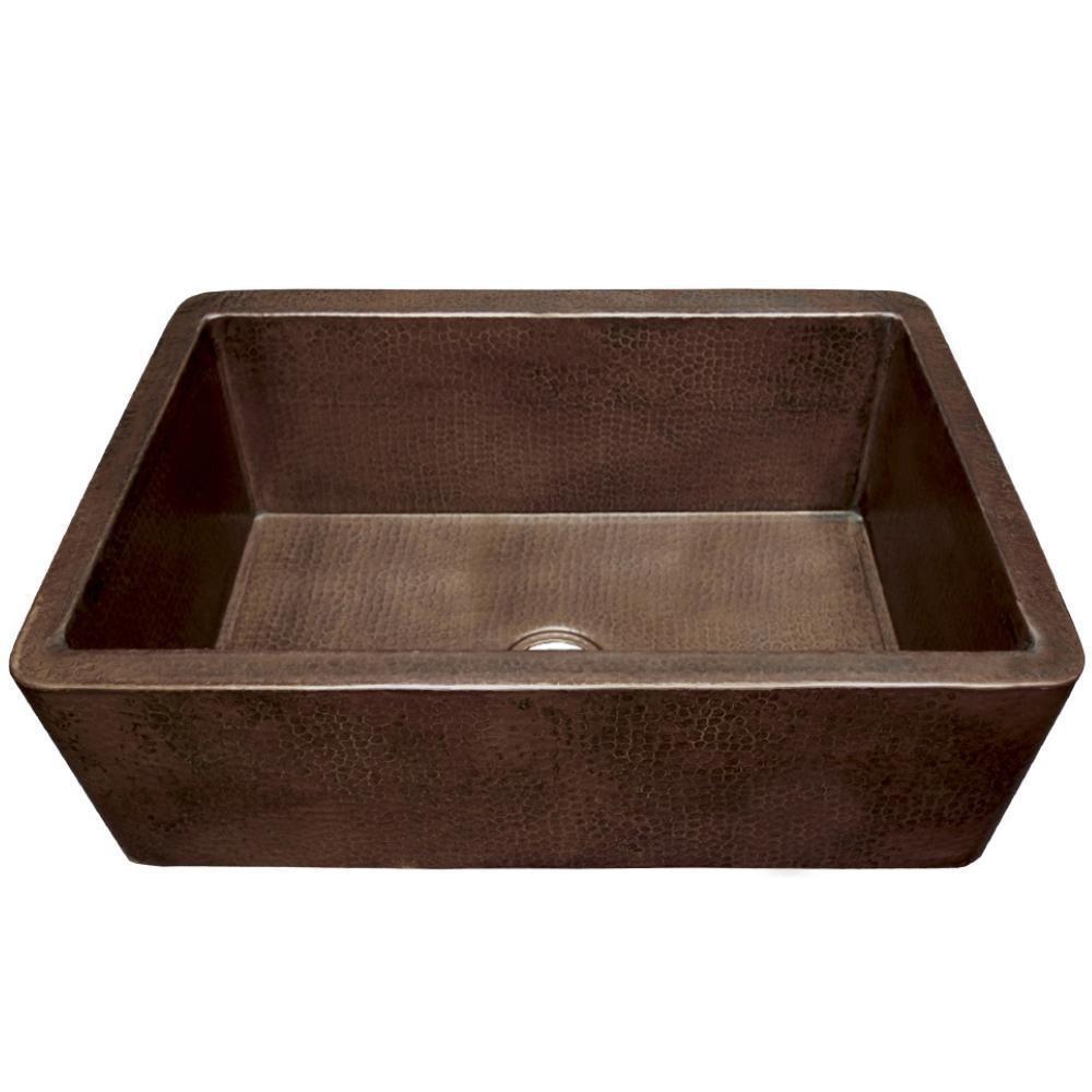 Native Trails Antique Copper 33 x 22 in. Copper Single Bowl Farmhouse Kitchen Sink 
