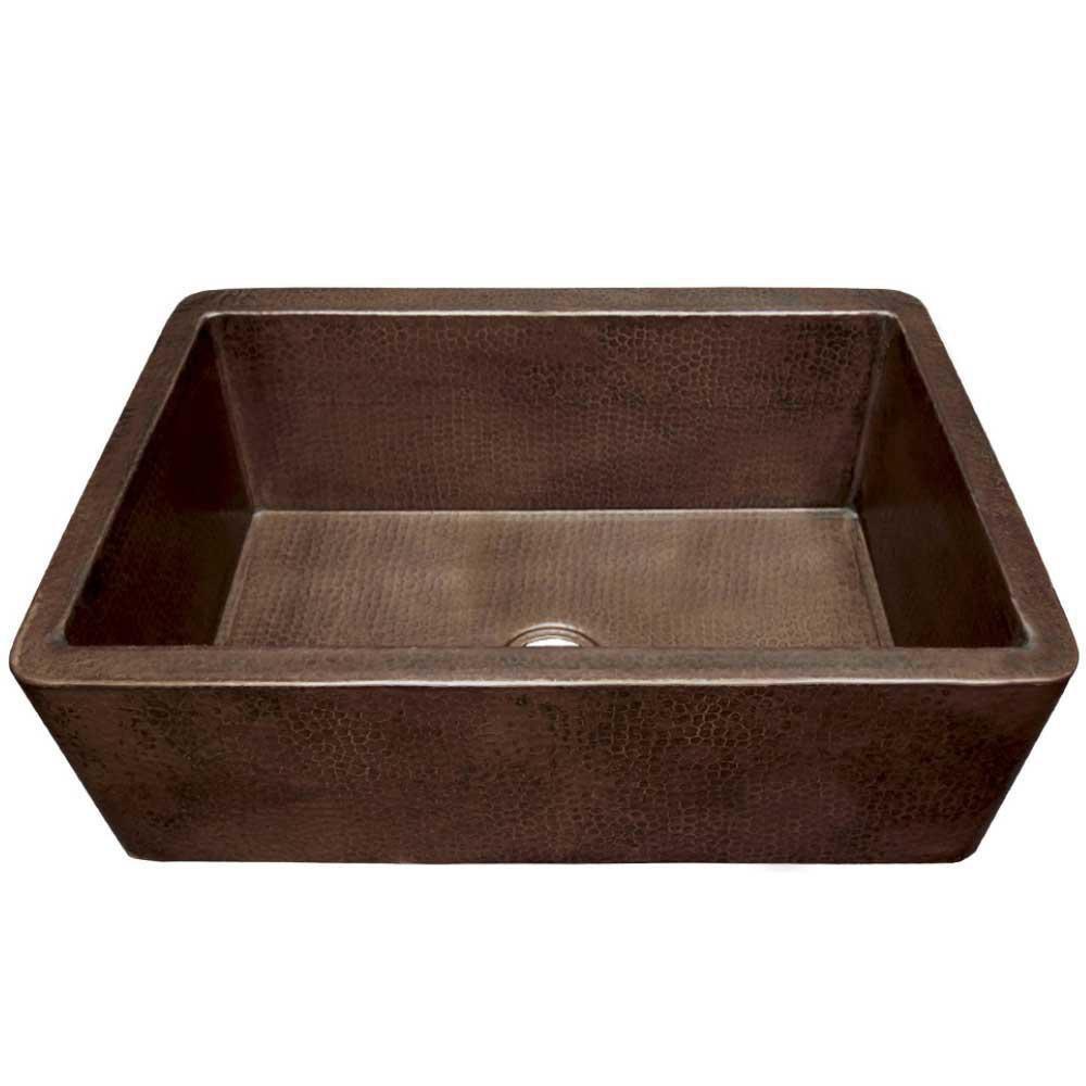 Native Trails Antique Copper 33 x 22 in. Copper Single Bowl Farmhouse Kitchen Sink 