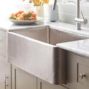 Native Trails Brushed Nickel 33 x 22 in. Copper Single Bowl Farmhouse Kitchen Sink 