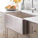 Native Trails Brushed Nickel 33 x 22 in. Copper Single Bowl Farmhouse Kitchen Sink 